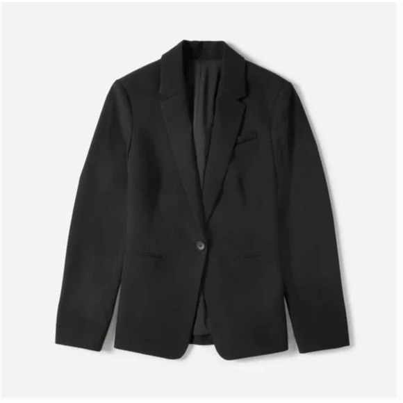 NWOT EVERLANE The Italian GoWeave Classic Blazer 14 Black Single Button Academia - Picture 5 of 10